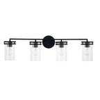 Capital Lighting 148741MB-539 Matte Black 33.5''w X 9.75''h 4-light Vanity In Matte Black With Clear Glass Image 3