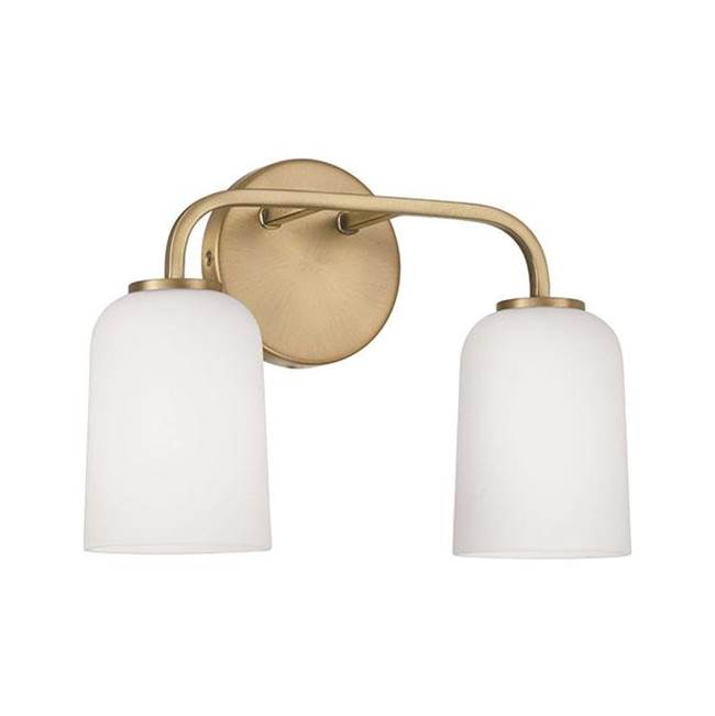 Capital Lighting 148821AD-542 Aged Brass 13.75''w X 9.75''h 2-light Vanity In Aged Brass With Soft White Glass Image 1