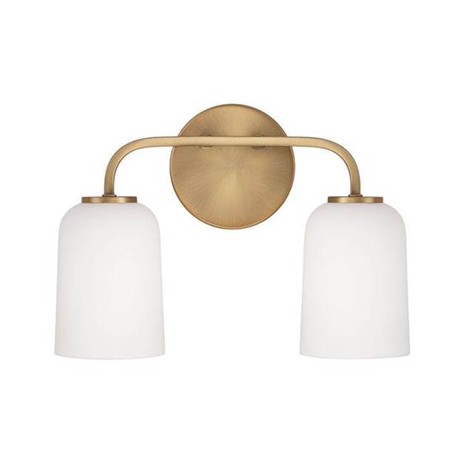 Capital Lighting 148821AD-542 Aged Brass 13.75''w X 9.75''h 2-light Vanity In Aged Brass With Soft White Glass Image 3