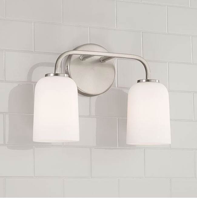 Capital Lighting 148821BN-542 Brushed Nickel 13.75''w X 9.75''h 2-light Vanity In Brushed Nickel With Soft White Glass Image 4
