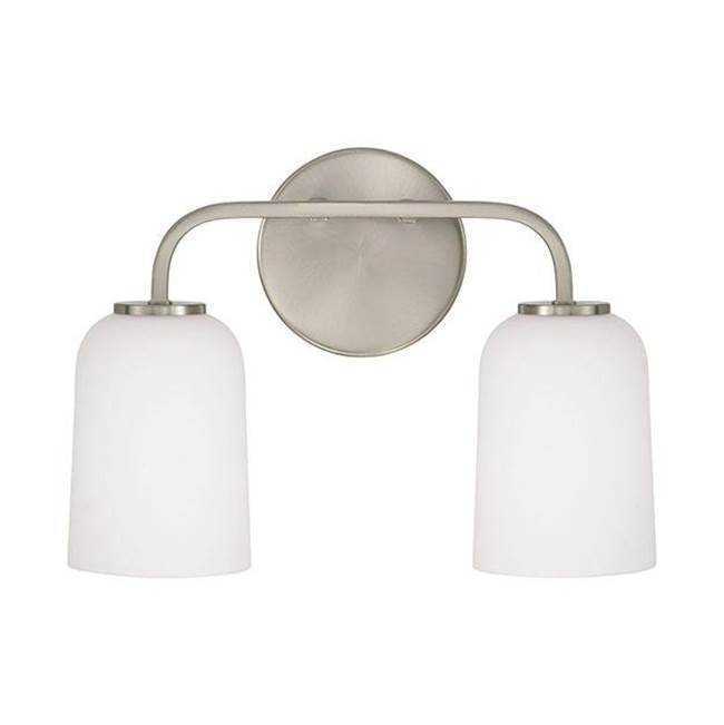 Capital Lighting 148821BN-542 Brushed Nickel 13.75''w X 9.75''h 2-light Vanity In Brushed Nickel With Soft White Glass Image 3
