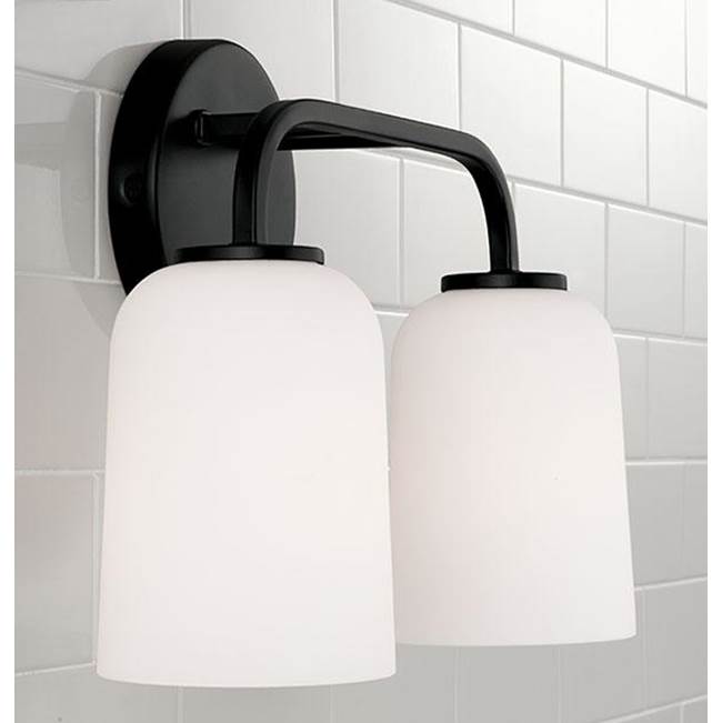 Capital Lighting Lawson 13.75''w X 9.75''h 2-light Vanity In Aged Brass With Soft White Glass