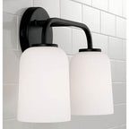 Capital Lighting Lawson 13.75''w X 9.75''h 2-light Vanity In Aged Brass With Soft White Glass