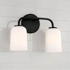 Capital Lighting 148821MB-542 Matte Black 13.75''w X 9.75''h 2-light Vanity In Matte Black With Soft White Glass Image 4