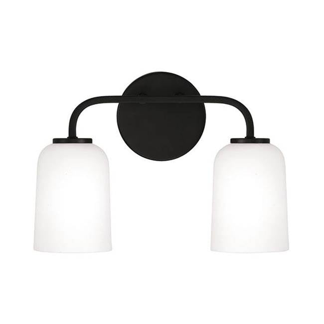 Capital Lighting 148821MB-542 Matte Black 13.75''w X 9.75''h 2-light Vanity In Matte Black With Soft White Glass Image 3