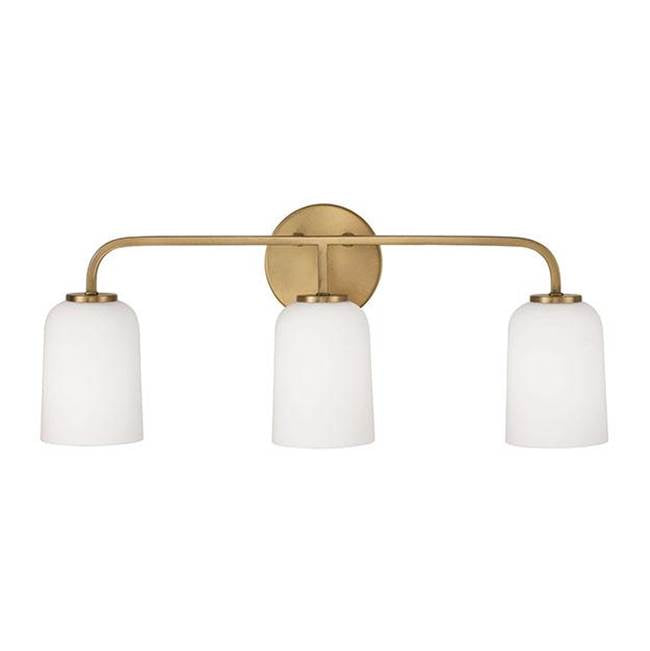 Capital Lighting 148831AD-542 Aged Brass 23.5''w X 9.75''h 3-light Vanity In Aged Brass With Soft White Glass Image 3