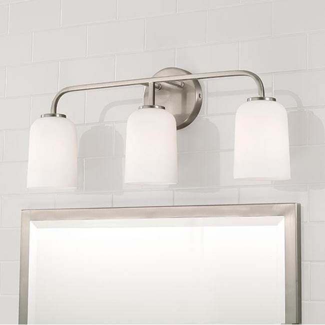 Capital Lighting 148831BN-542 Brushed Nickel 23.5''w X 9.75''h 3-light Vanity In Brushed Nickel With Soft White Glass Image 4