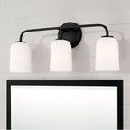 Capital Lighting 148831MB-542 Matte Black 23.5''w X 9.75''h 3-light Vanity In Matte Black With Soft White Glass Image 4