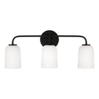 Capital Lighting 148831MB-542 Matte Black 23.5''w X 9.75''h 3-light Vanity In Matte Black With Soft White Glass Image 3