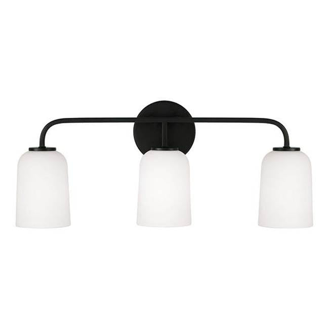 Capital Lighting 148831MB-542 Matte Black 23.5''w X 9.75''h 3-light Vanity In Matte Black With Soft White Glass Image 3