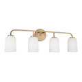 Capital Lighting 148841AD-542 Aged Brass 32.25''w X 9.75''h 4-light Vanity In Aged Brass With Soft White Glass Image 1