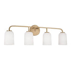 Capital Lighting 148841AD-542 Aged Brass 32.25''w X 9.75''h 4-light Vanity In Aged Brass With Soft White Glass Image 1