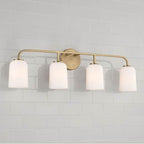 Capital Lighting 148841AD-542 Aged Brass 32.25''w X 9.75''h 4-light Vanity In Aged Brass With Soft White Glass Image 4