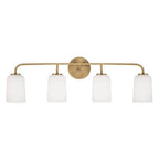 Capital Lighting 148841AD-542 Aged Brass 32.25''w X 9.75''h 4-light Vanity In Aged Brass With Soft White Glass Image 3