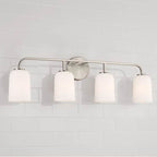 Capital Lighting 148841BN-542 Brushed Nickel 32.25''w X 9.75''h 4-light Vanity In Brushed Nickel With Soft White Glass Image 4
