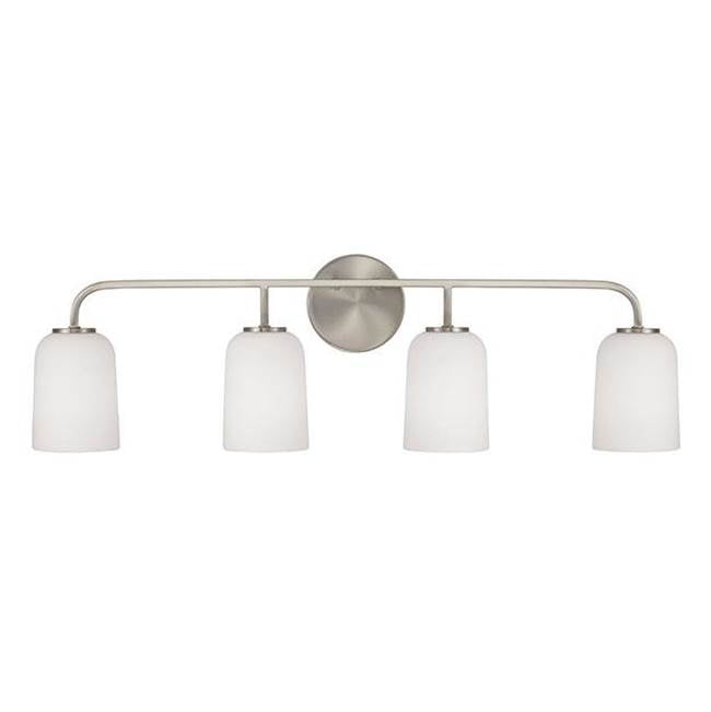 Capital Lighting 148841BN-542 Brushed Nickel 32.25''w X 9.75''h 4-light Vanity In Brushed Nickel With Soft White Glass Image 3