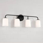 Capital Lighting 148841MB-542 Matte Black 32.25''w X 9.75''h 4-light Vanity In Matte Black With Soft White Glass Image 4