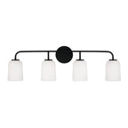 Capital Lighting 148841MB-542 Matte Black 32.25''w X 9.75''h 4-light Vanity In Matte Black With Soft White Glass Image 3