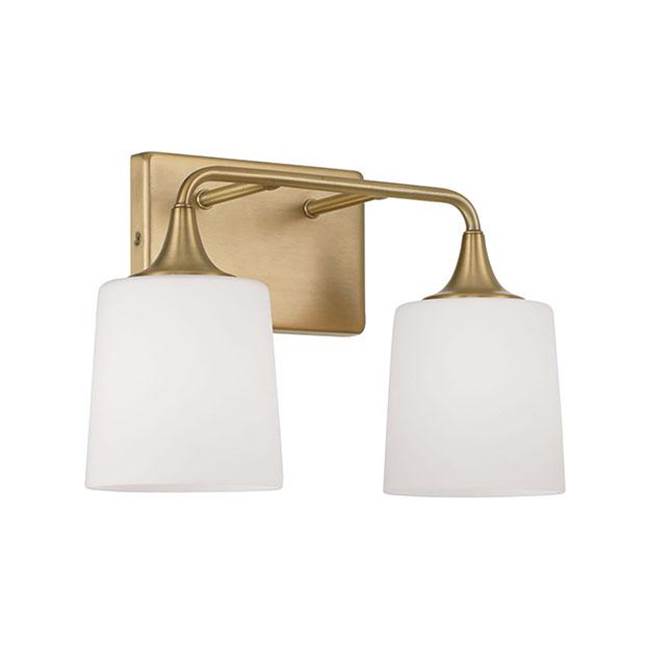 Capital Lighting 148921AD-541 Aged Brass 16''w X 10.25''h 2-light Vanity In Aged Brass With Soft White Glass Image 1