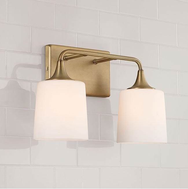Capital Lighting 148921AD-541 Aged Brass 16''w X 10.25''h 2-light Vanity In Aged Brass With Soft White Glass Image 4