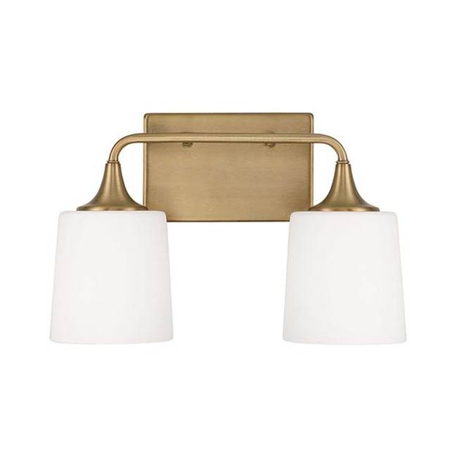 Capital Lighting 148921AD-541 Aged Brass 16''w X 10.25''h 2-light Vanity In Aged Brass With Soft White Glass Image 3