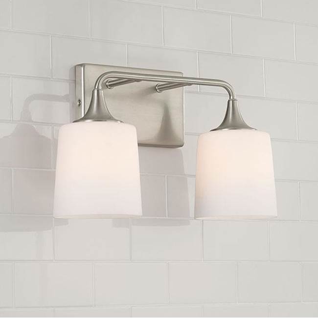 Capital Lighting 148921BN-541 Brushed Nickel 16''w X 10.25''h 2-light Vanity In Brushed Nickel With Soft White Glass Image 4