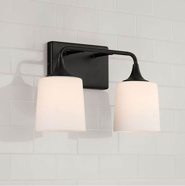 Capital Lighting 148921MB-541 Matte Black 16''w X 10.25''h 2-light Vanity In Matte Black With Soft White Glass Image 4