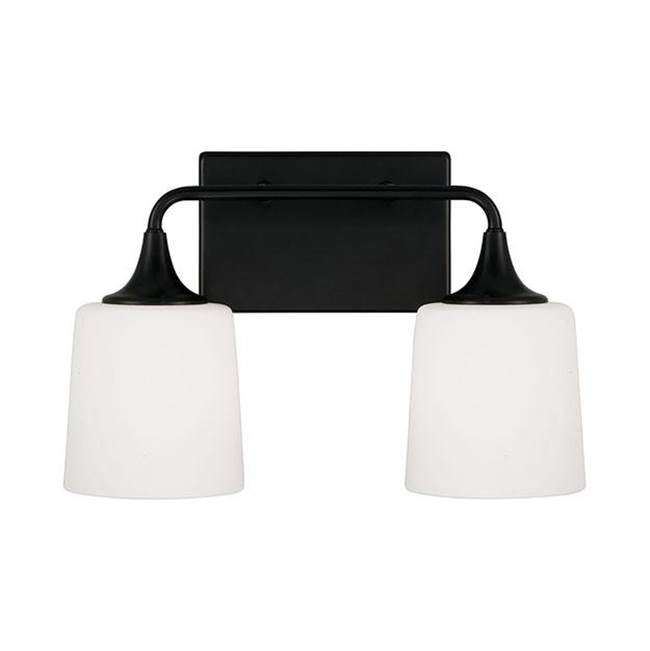 Capital Lighting 148921MB-541 Matte Black 16''w X 10.25''h 2-light Vanity In Matte Black With Soft White Glass Image 3