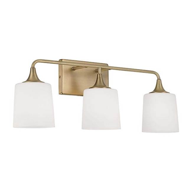 Capital Lighting 148931AD-541 Aged Brass 26.25''w X 10.25''h 3-light Vanity In Aged Brass With Soft White Glass Image 1