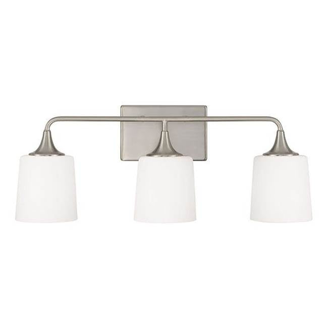 Capital Lighting 148931BN-541 Brushed Nickel 26.25''w X 10.25''h 3-light Vanity In Brushed Nickel With Soft White Glass Image 3