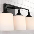 Capital Lighting Presley 26.25''w X 10.25''h 3-light Vanity In Aged Brass With Soft White Glass