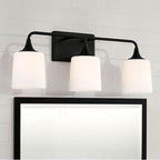 Capital Lighting 148931MB-541 Matte Black 26.25''w X 10.25''h 3-light Vanity In Matte Black With Soft White Glass Image 4