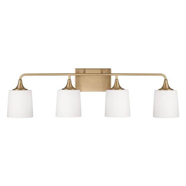 Capital Lighting 148941AD-541 Aged Brass 36.75''w X 10.25''h 4-light Vanity In Aged Brass With Soft White Glass Image 3