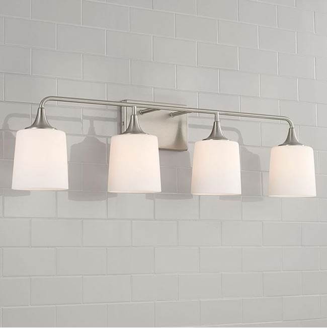 Capital Lighting 148941BN-541 Brushed Nickel 36.75''w X 10.25''h 4-light Vanity In Brushed Nickel With Soft White Glass Image 4