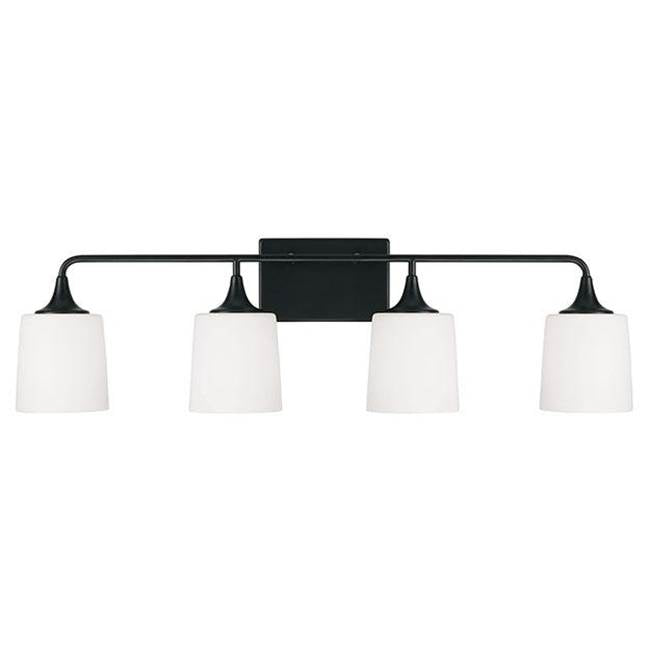 Capital Lighting 148941MB-541 Matte Black 36.75''w X 10.25''h 4-light Vanity In Matte Black With Soft White Glass Image 3