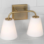 Capital Lighting Brody 14.5''w X 9''h 2-light Vanity In Aged Brass With Soft White Glass