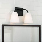 Capital Lighting 149421MB-543 Matte Black 14.5''w X 9''h 2-light Vanity In Matte Black With Soft White Glass Image 3