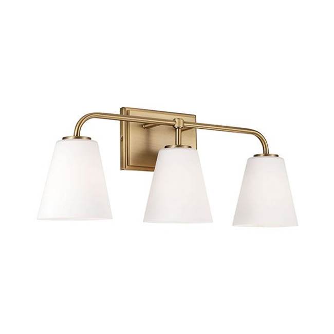 Capital Lighting 149431AD-543 Aged Brass 23.5''w X 9''h 3-light Vanity In Aged Brass With Soft White Glass Image 1