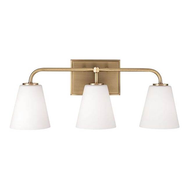 Capital Lighting 149431AD-543 Aged Brass 23.5''w X 9''h 3-light Vanity In Aged Brass With Soft White Glass Image 2