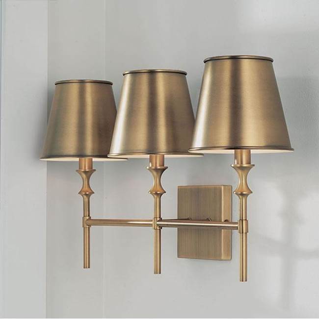Capital Lighting Whitney 24''w X 13.25''h 3-light Vanity In Aged Brass With White Metal Shade Interior