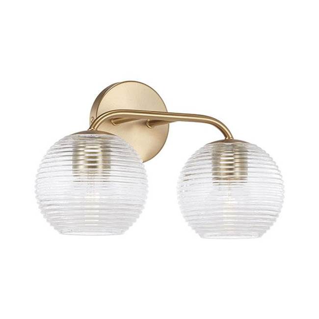 Capital Lighting 149921MA-544 Matte Brass 15.5''w X 9.5''h 2-light Vanity In Matte Brass With Clear Ribbed Glass Image 1