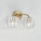 Capital Lighting 149921MA-544 Matte Brass 15.5''w X 9.5''h 2-light Vanity In Matte Brass With Clear Ribbed Glass Image 3