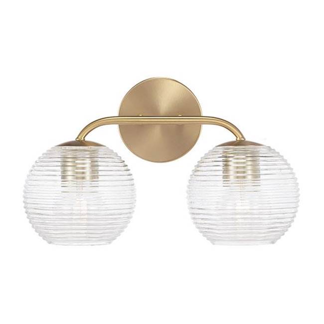 Capital Lighting 149921MA-544 Matte Brass 15.5''w X 9.5''h 2-light Vanity In Matte Brass With Clear Ribbed Glass Image 2