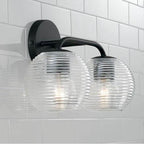 Capital Lighting Dolan 15.5''w X 9.5''h 2-light Vanity In Matte Brass With Clear Ribbed Glass