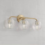 Capital Lighting 149931MA-544 Matte Brass 24.5''w X 9.5''h 3-light Vanity In Matte Brass With Clear Ribbed Glass Image 3