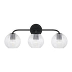 Capital Lighting 149931MB-544 Matte Black 24.5''w X 9.5''h 3-light Vanity In Matte Black With Clear Ribbed Glass Image 2