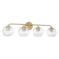 Capital Lighting 149941MA-544 Matte Brass 33.5''w X 9.5''h 4-light Vanity In Matte Brass With Clear Ribbed Glass Image 1
