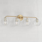 Capital Lighting 149941MA-544 Matte Brass 33.5''w X 9.5''h 4-light Vanity In Matte Brass With Clear Ribbed Glass Image 3