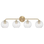 Capital Lighting 149941MA-544 Matte Brass 33.5''w X 9.5''h 4-light Vanity In Matte Brass With Clear Ribbed Glass Image 2