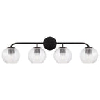 Capital Lighting 149941MB-544 Matte Black 33.5''w X 9.5''h 4-light Vanity In Matte Black With Clear Ribbed Glass Image 2